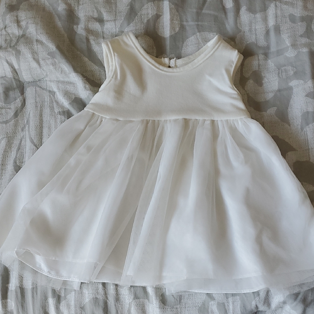 3-6M White Sleeveless Dress